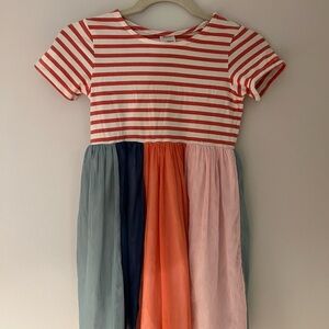 Hanna Andersson Tulle Rainbow Dress Short Sleeves